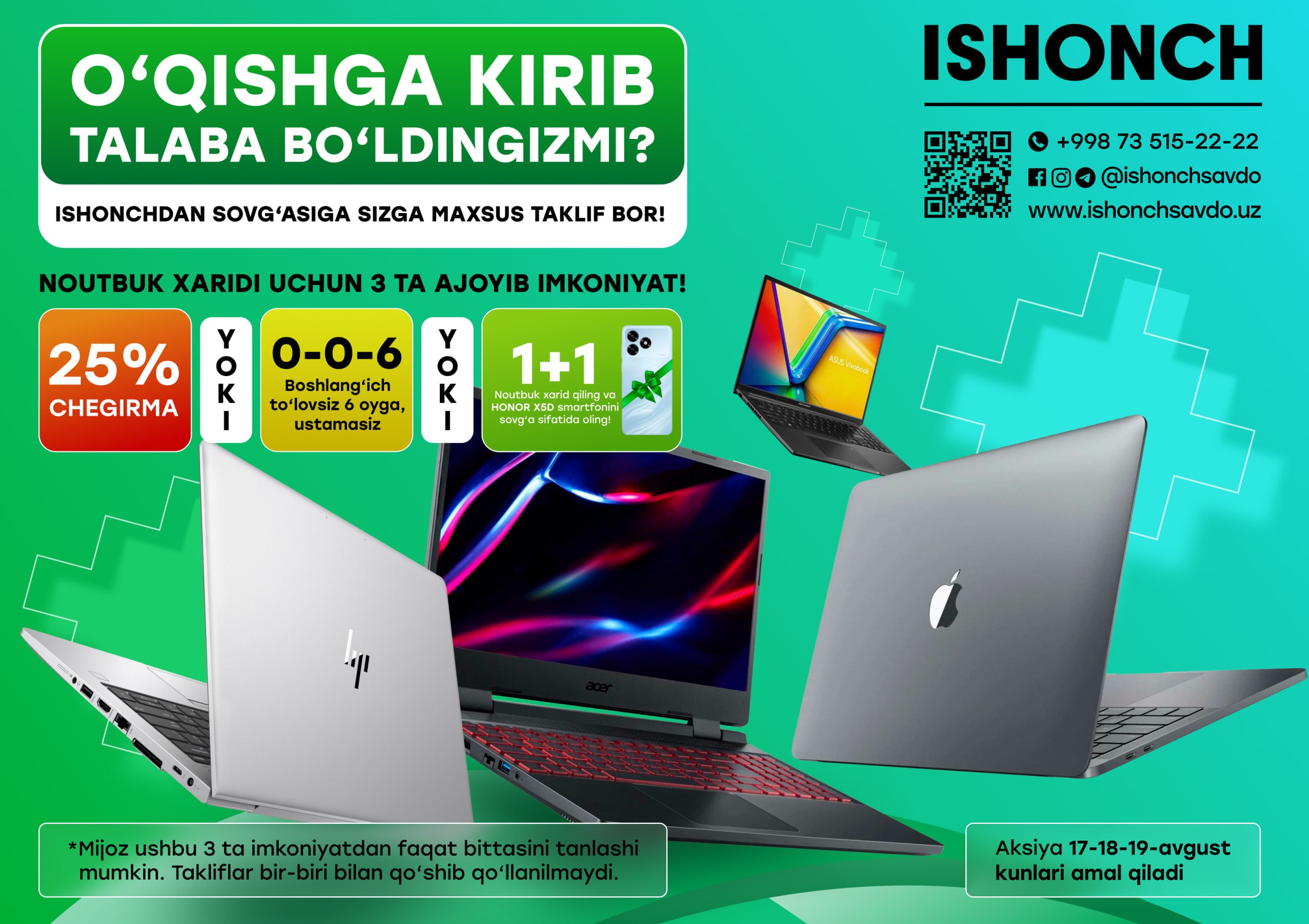 — Yoki 0-0-6 sharti bilan 6 oyga ustamasiz va