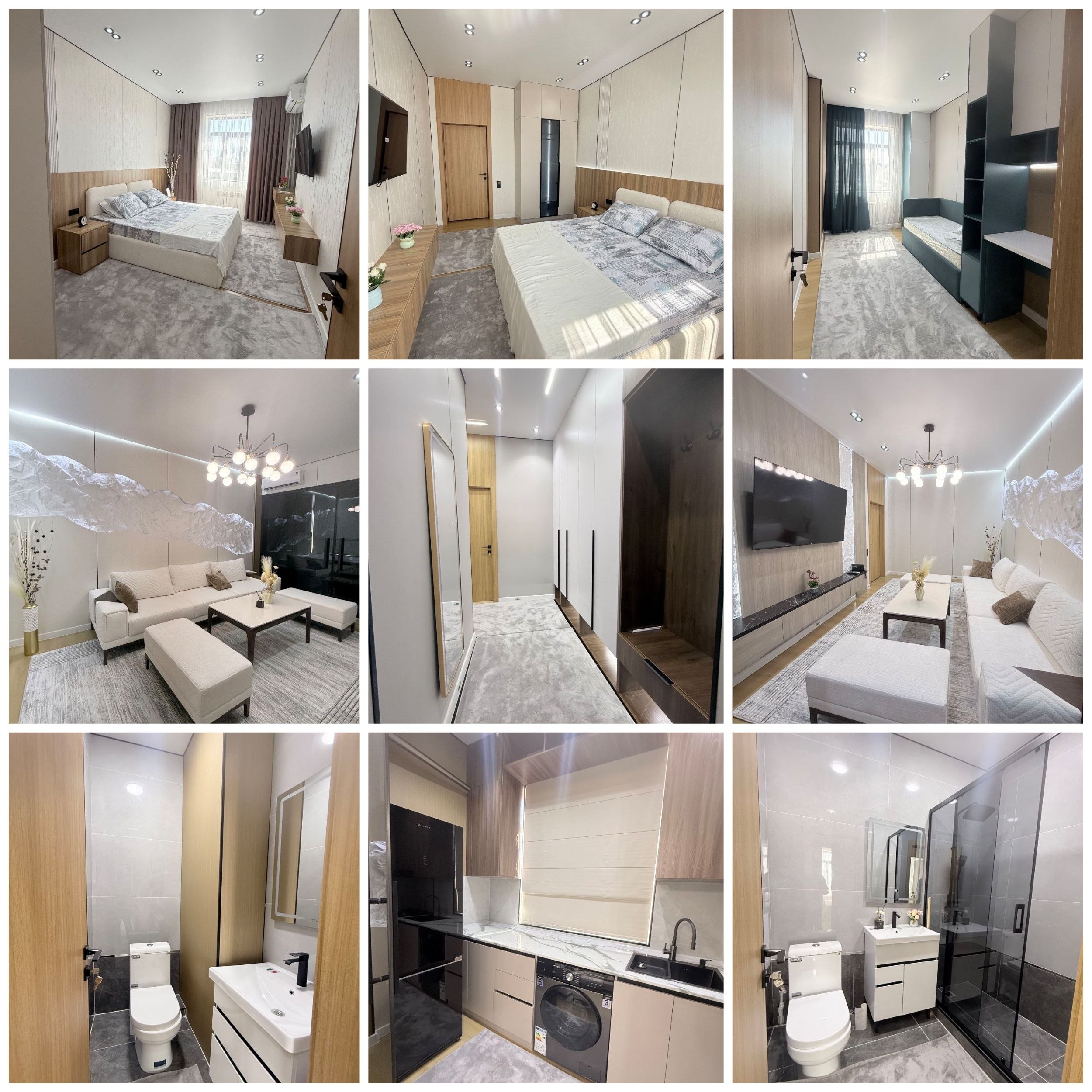 3 xonali yangi kvartira — 65m², mebellar bilan