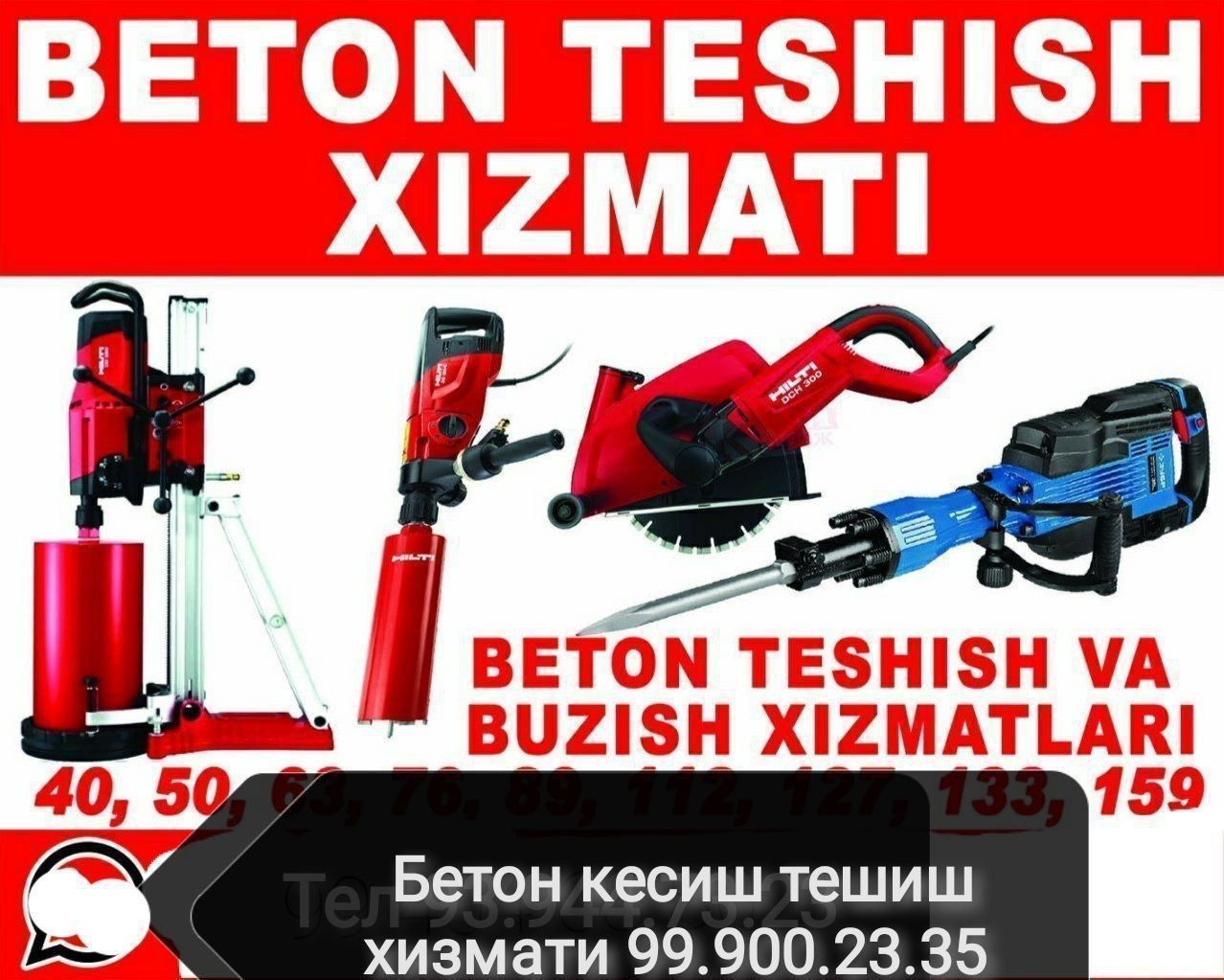 Beton kesish va teshish xizmatlari