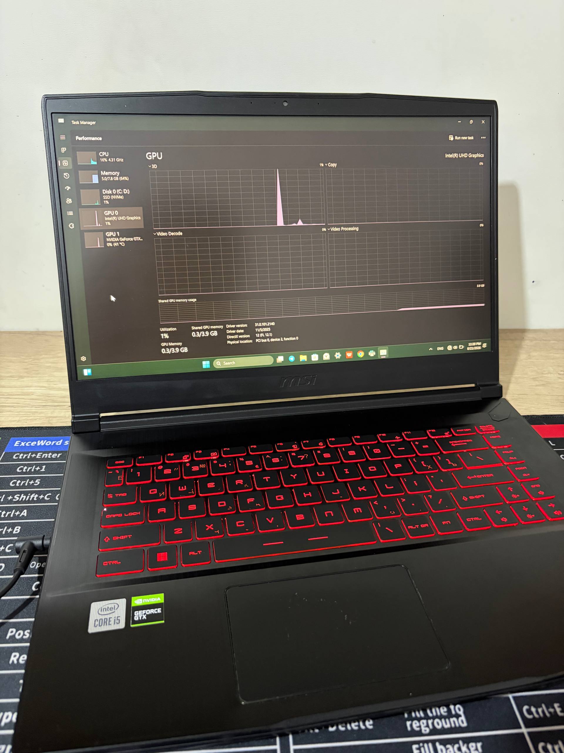 MSI GF63 THIN — GAMING NOTEBOOK