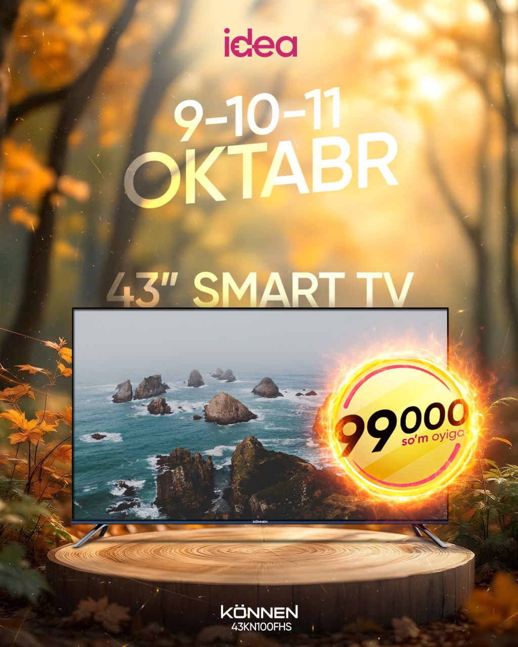 Ulgurmaganlar uchun ERTAGA KATTA 50" Smart TV oyiga
