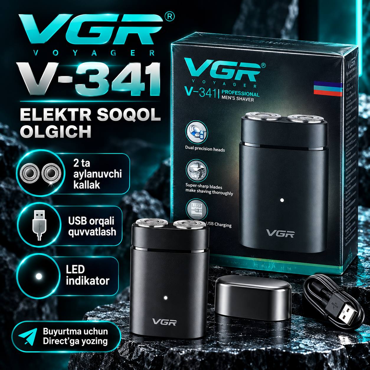 VGR V-341 Elektr soqol olgich — zamonaviy dizayn