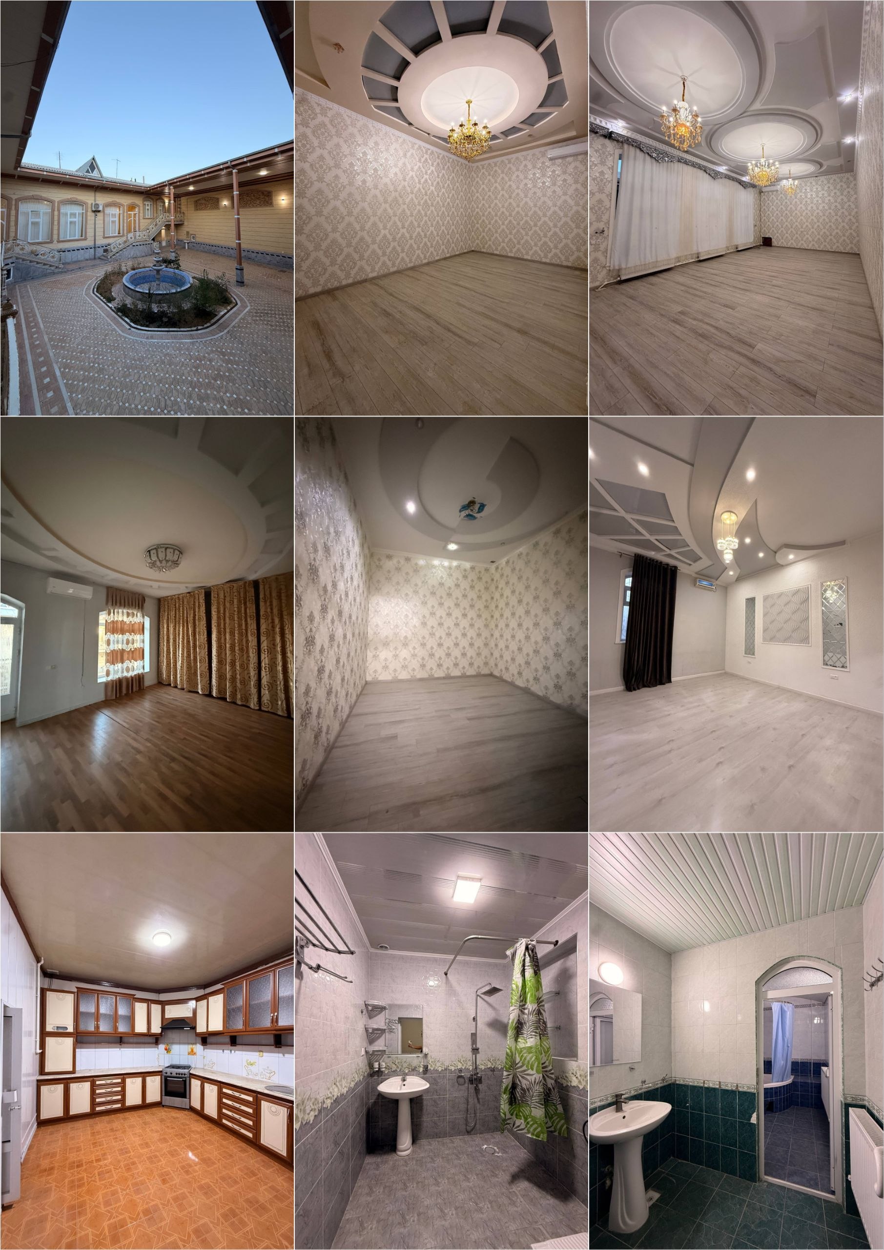 6 sotixli hovli — 9 xona, 3 ta sanuzel