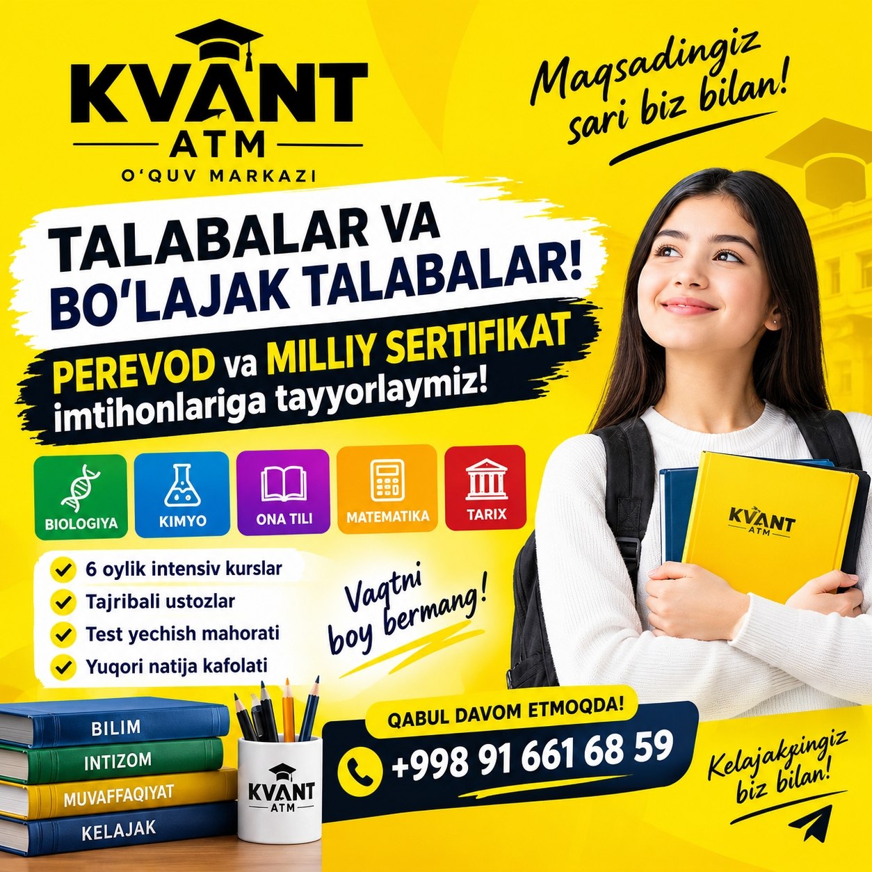 KVANT ATM’da 6 oylik intensiv kurslar