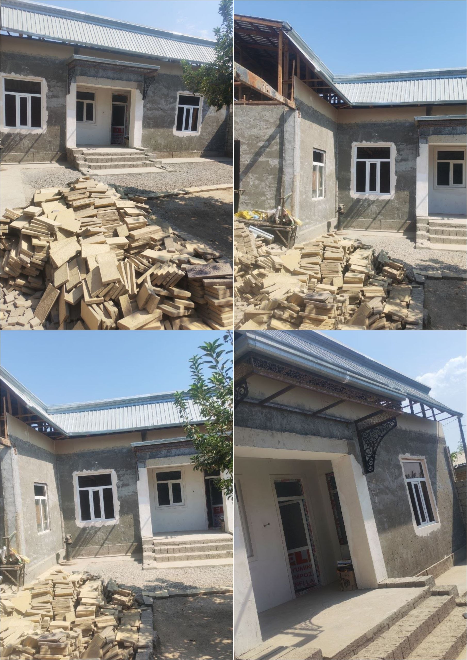 4 xonali hovli — gaz, suv, svet bilan