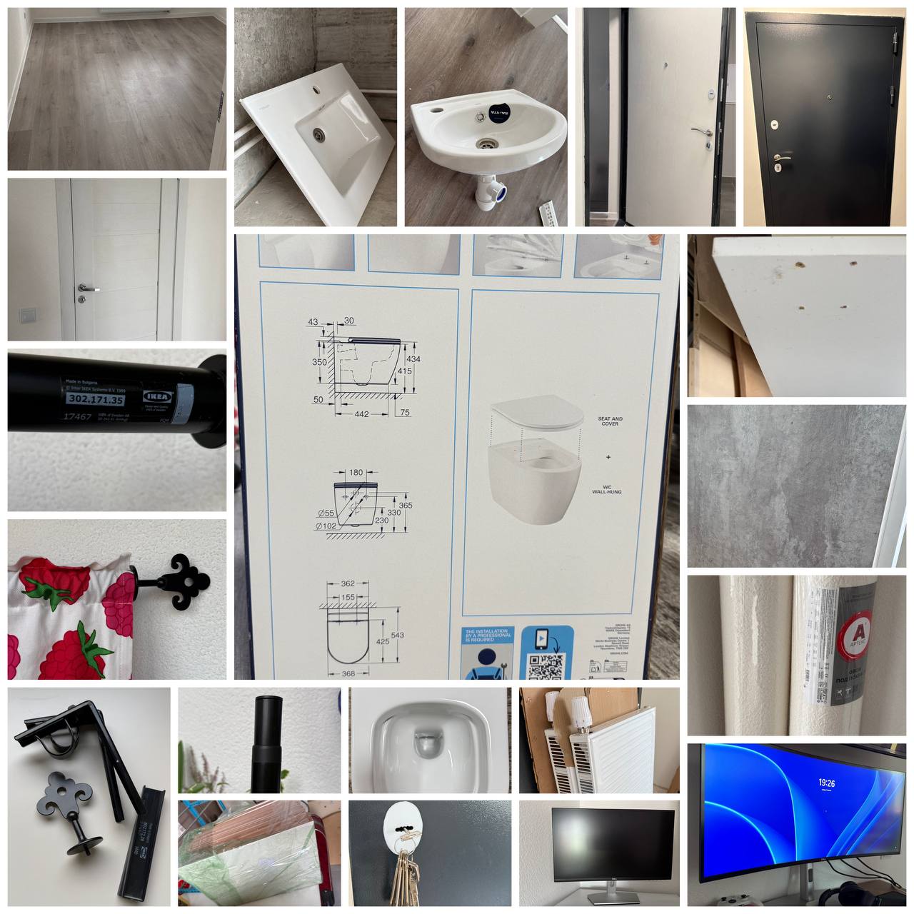 Столешница белая и под бетон 110 5х60 по 700₽