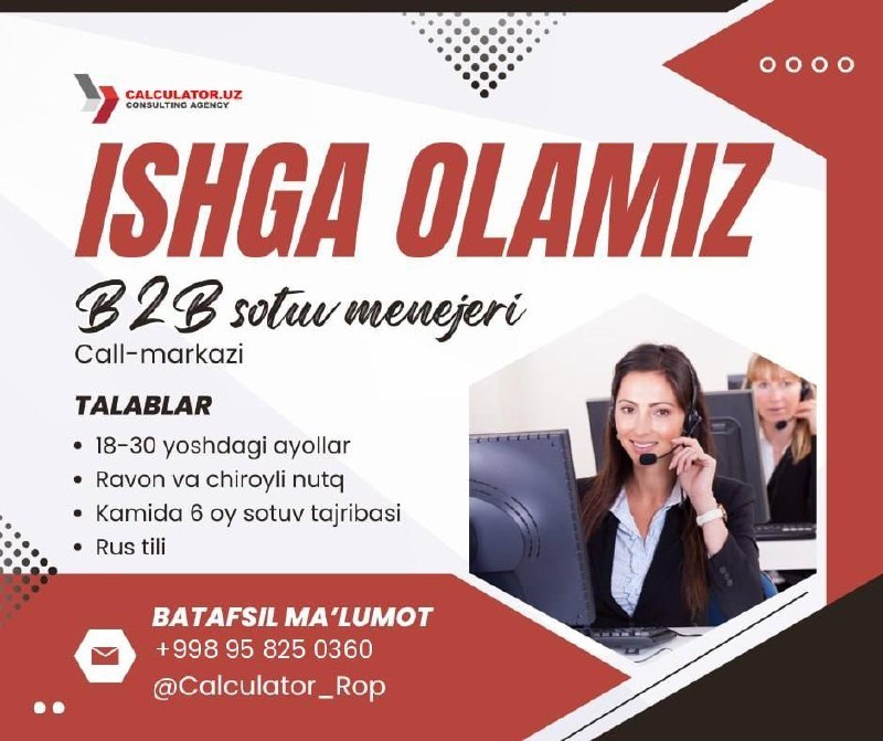 ANDIJONLIK AYOL VA QIZLAR UCHUN AJOYIB IMKONIYAT B2B