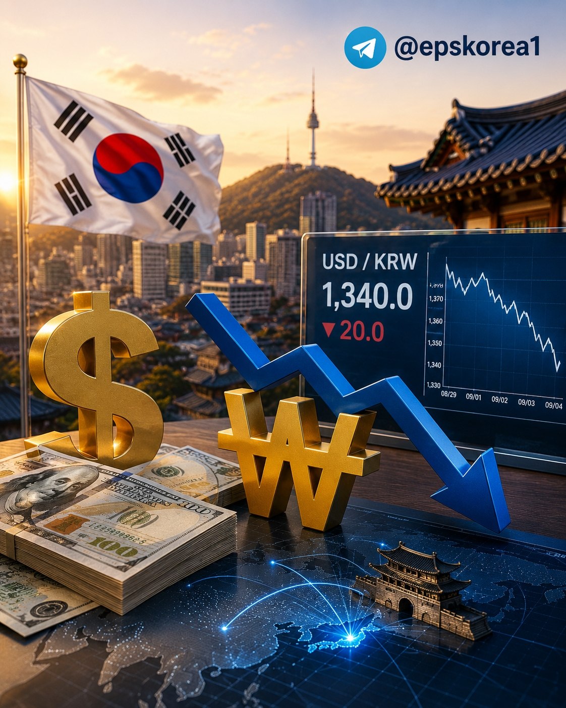 Dollar 14 oy ichida ilk bor 1350 vondan pastga tushdi
