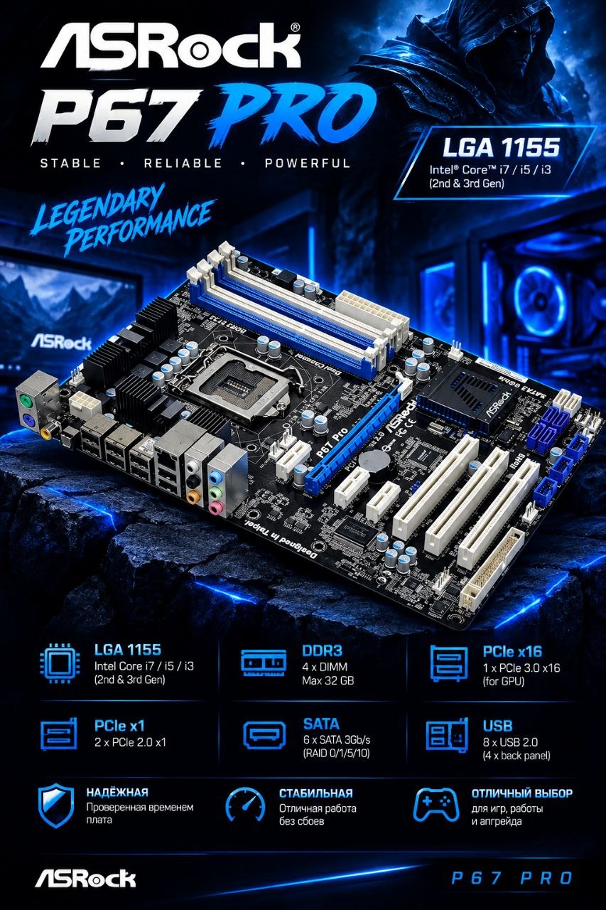 ASRock P67 Pro — sifatli plata