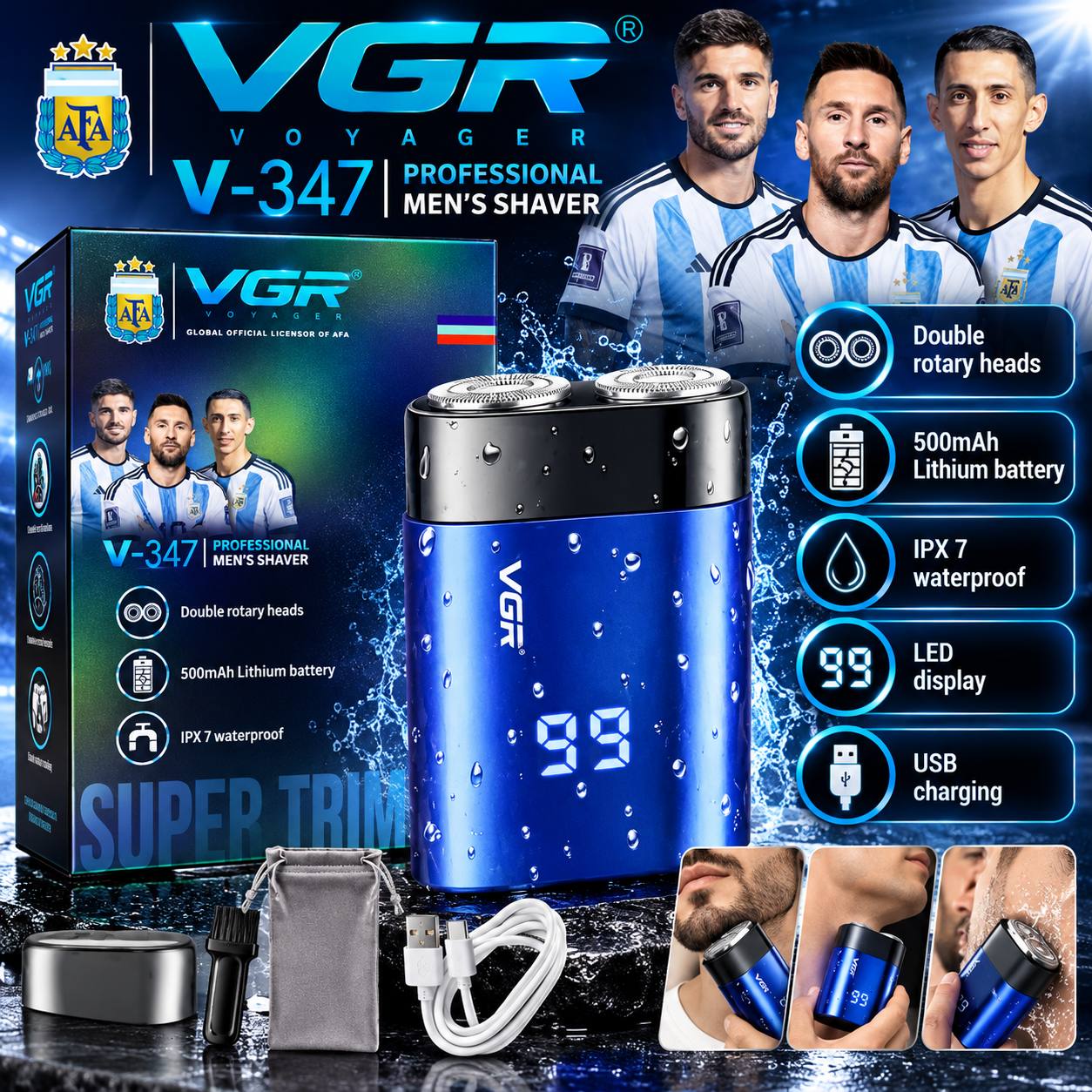 VGR V-347 Professional — zamonaviy soqol olgich