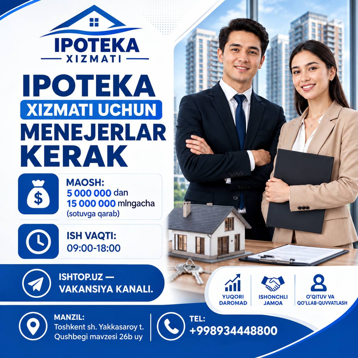 Ipoteka xizmati MCHJ Call sentr uchun kredit menedjeri
