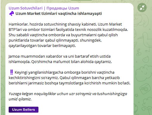 Butun tizimlari uxlagan