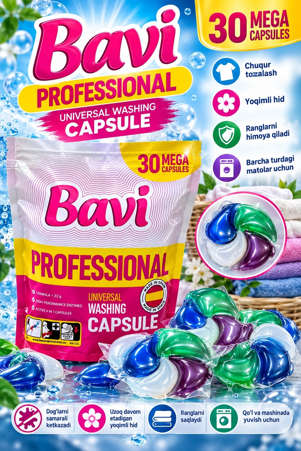 Bavi Professional — Kir yuvish kapsulalari