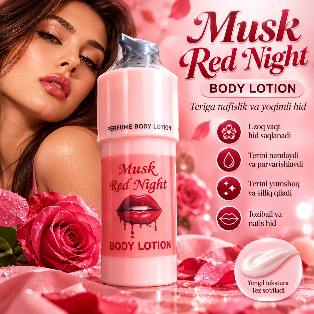Musk Red Night — tanani namlovchi losyon