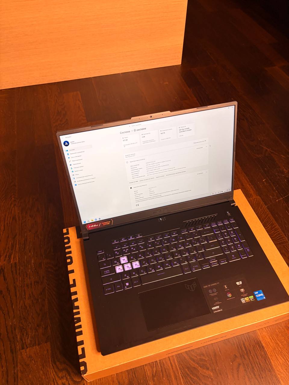 ASUS TUF F17 I5-12500H — ideal holat