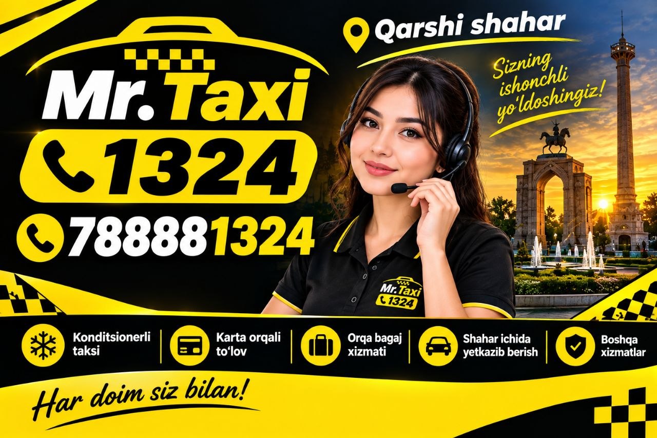 Qarshi shahrida yangi taksi xizmati — Mr Taxi 1324