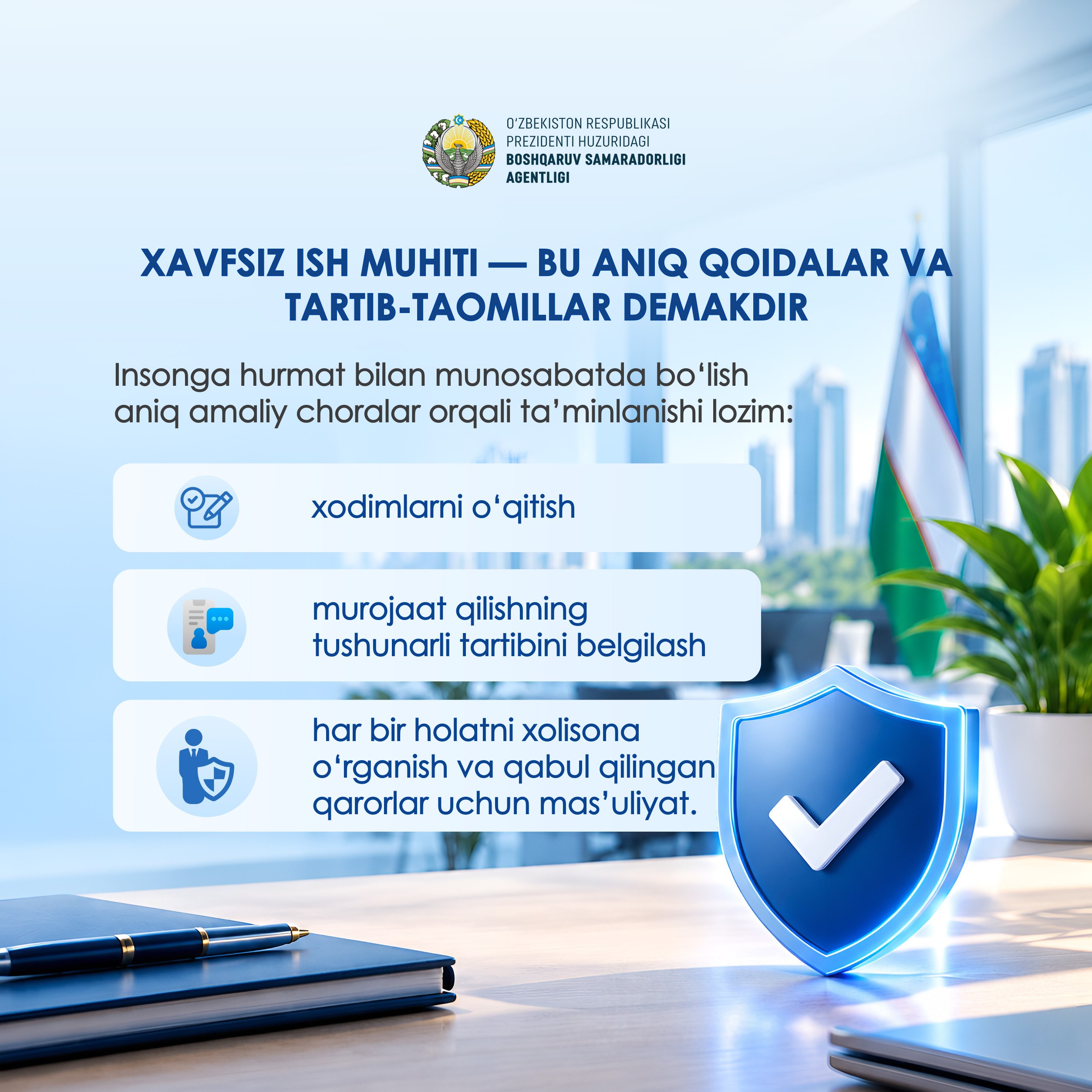 Mehnat sohasida xavfsiz va hurmatga asoslangan ish
