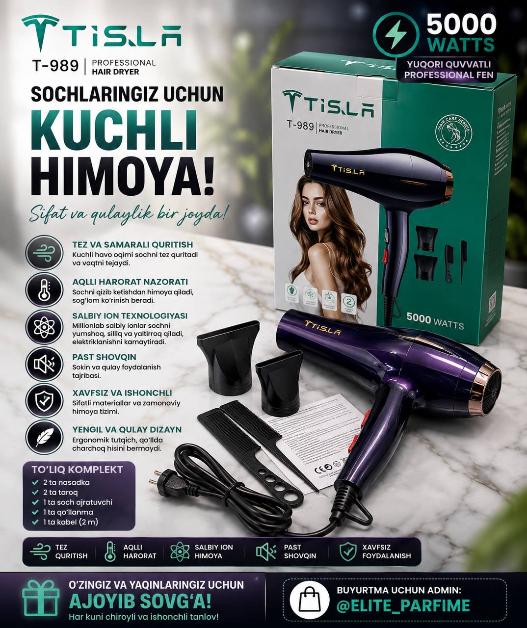 TiSLA Professional Hair Dryer