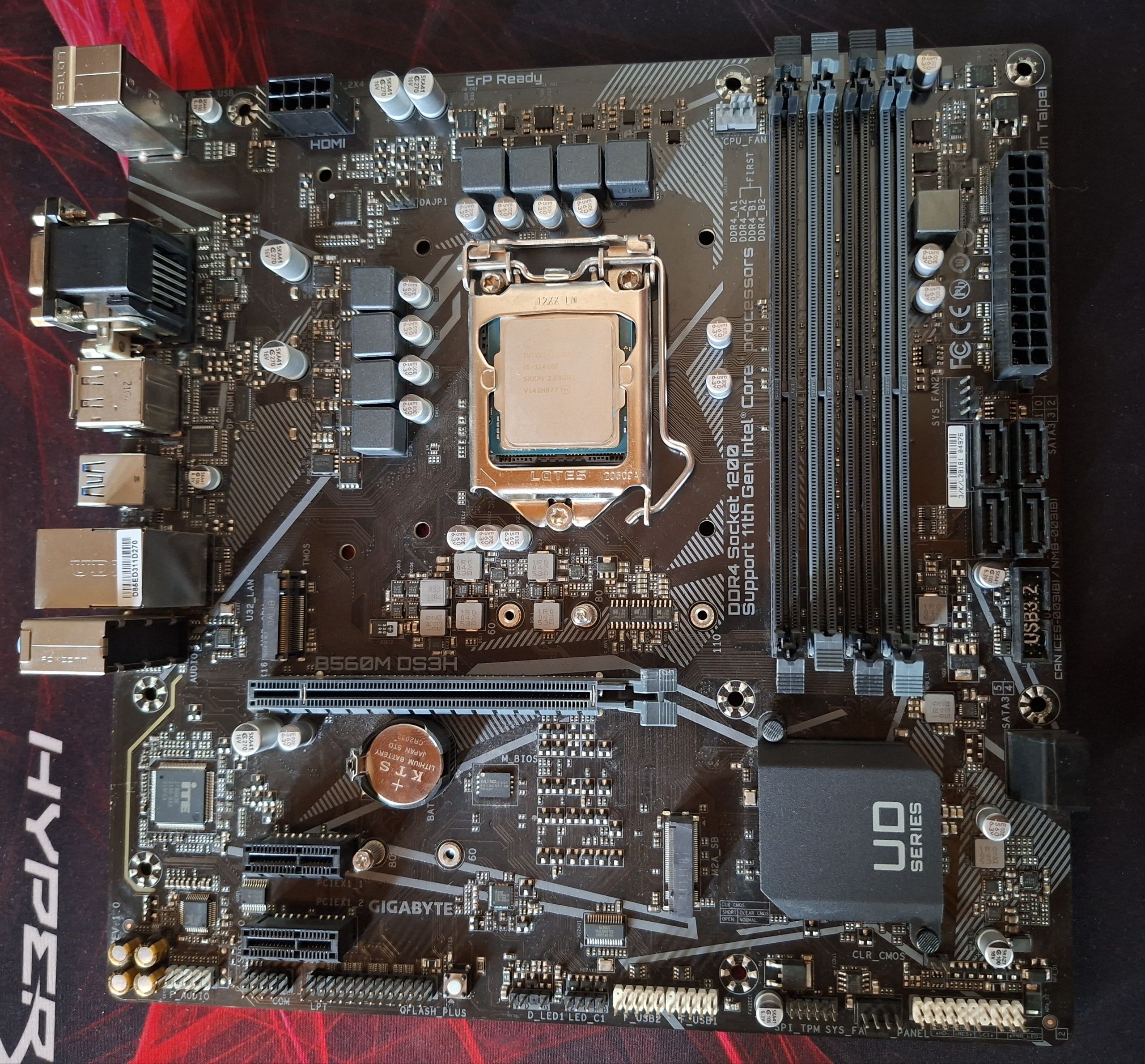 GIGABYTE B560M DS3H va Intel i5 11400F — kuchli to'plam