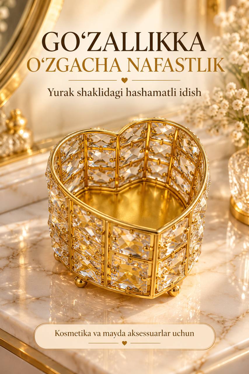 Yurak shaklidagi hashamatli idish