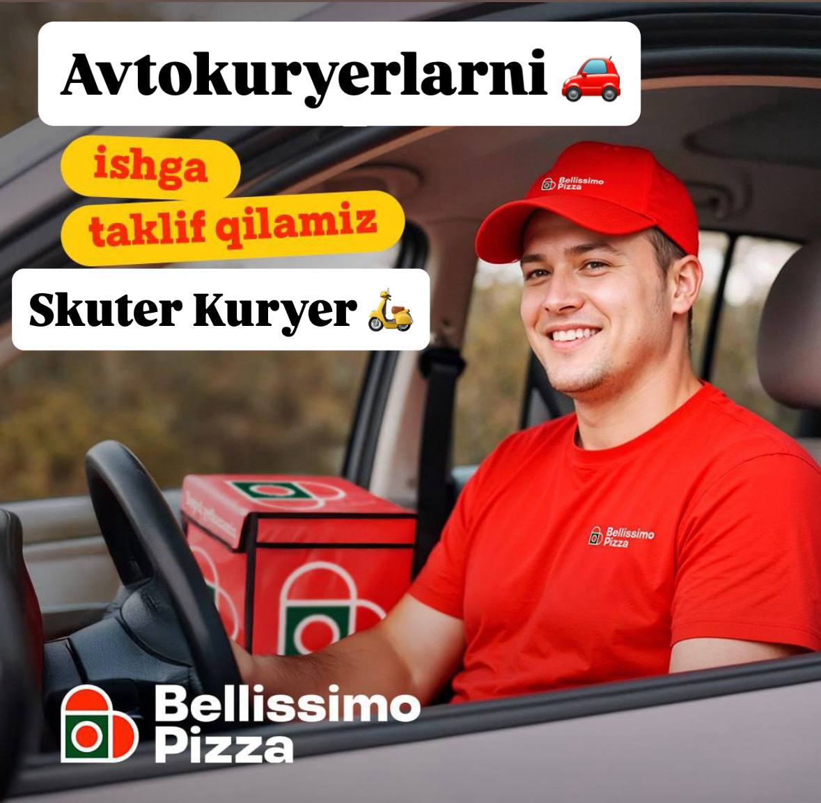 BELLISSIMO PIZZA'GA KURYERLAR KERAK