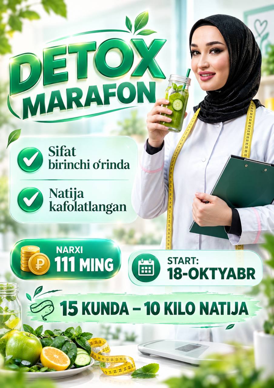 15 KUNLIK DETOKS MARAFONI — O‘ZGARISH SARI BIRINCHI