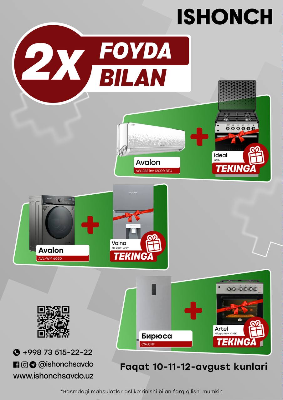 ISHONCHDA “2X FOYDA BILAN” AKSIYASI
