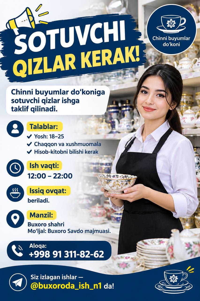 SOTUVCHI QIZLAR KERAK