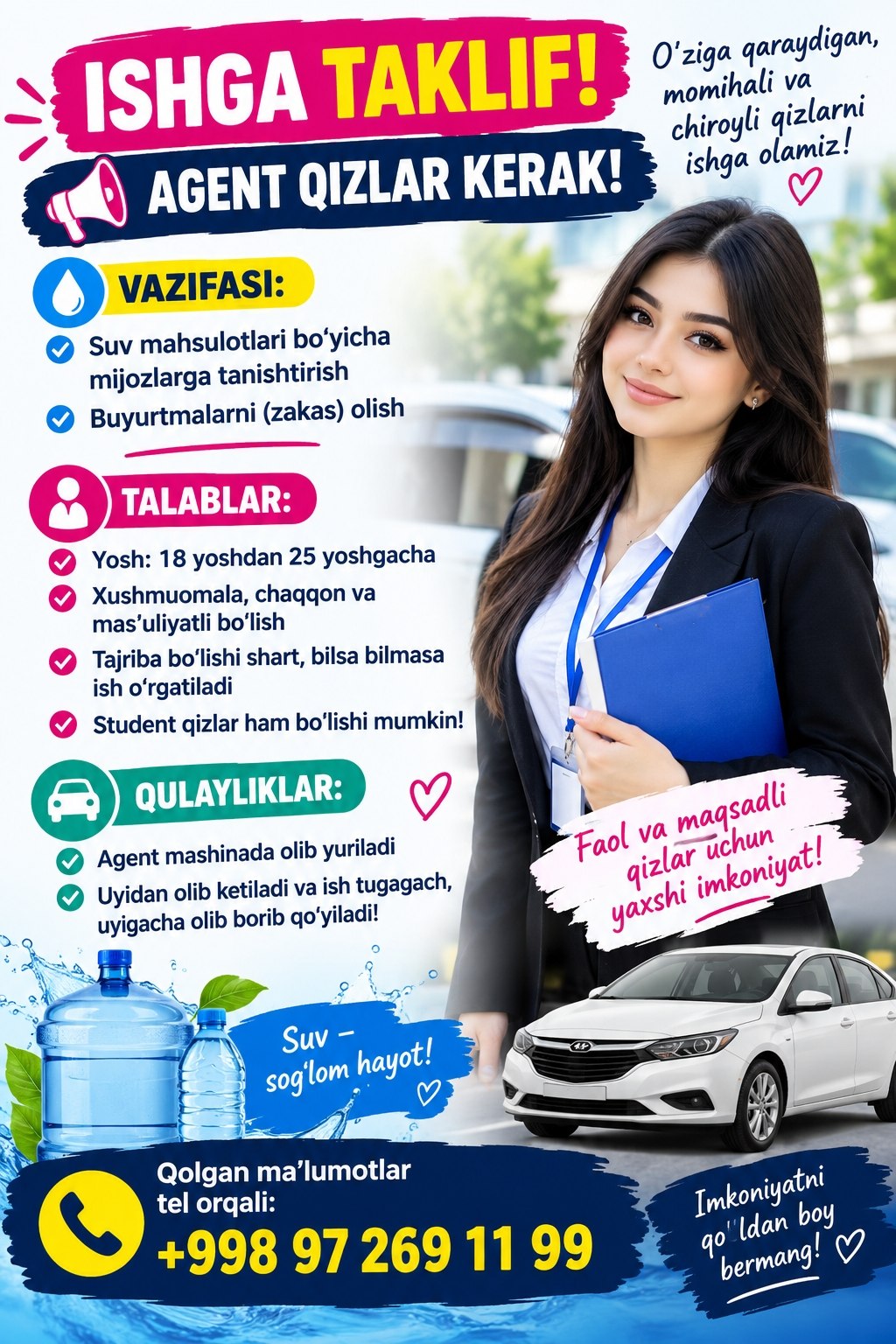 Agentlikga chiroyli uziga qarab yuradigan momilali