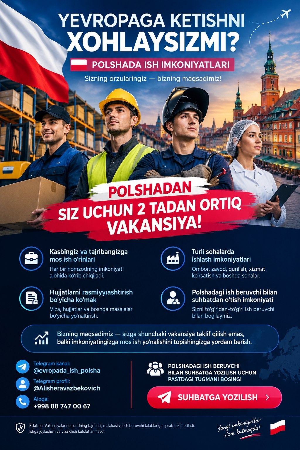 YEVROPAGA KETISHNI XOHLAYSIZMI