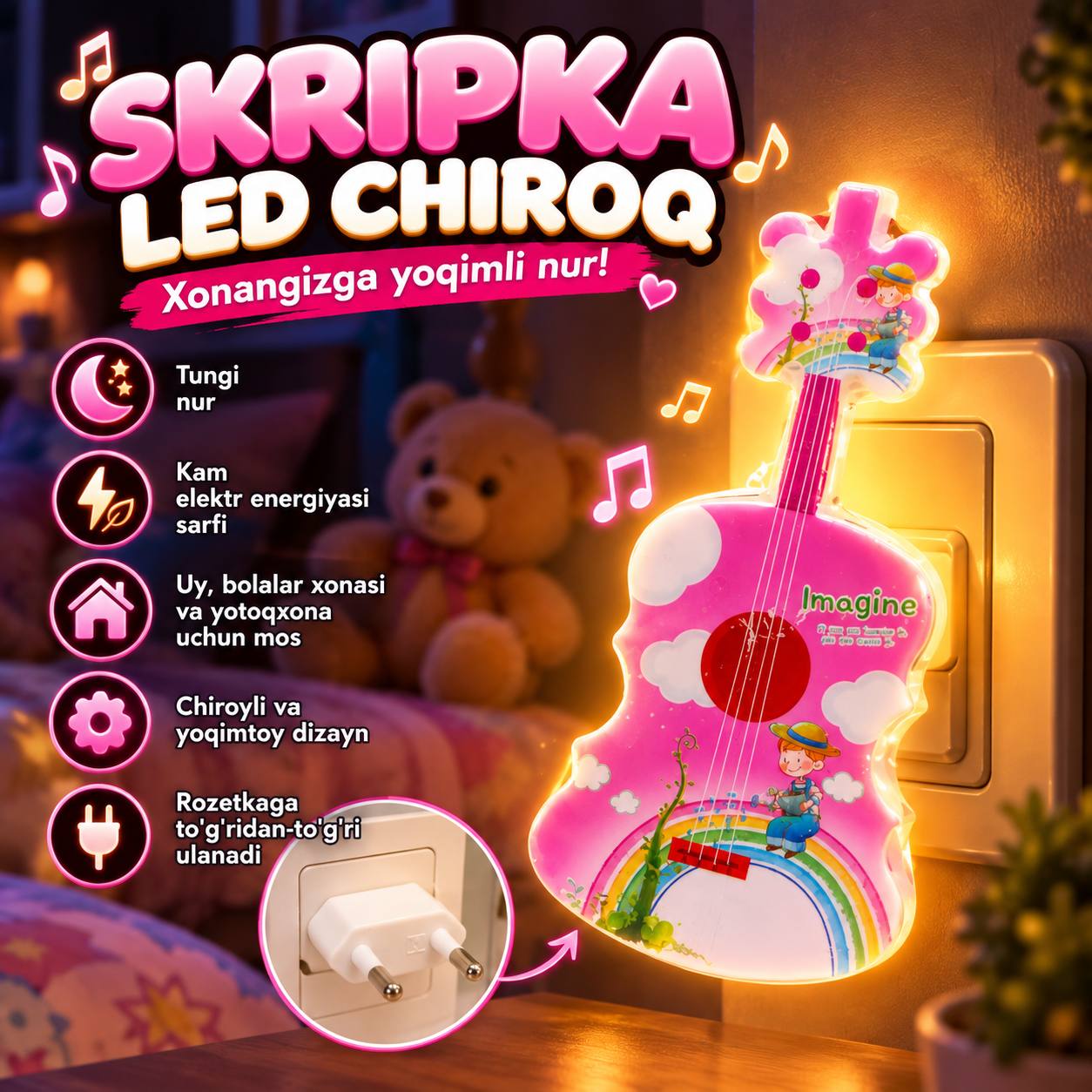 Skripka LED chiroq — chiroyli dizayn