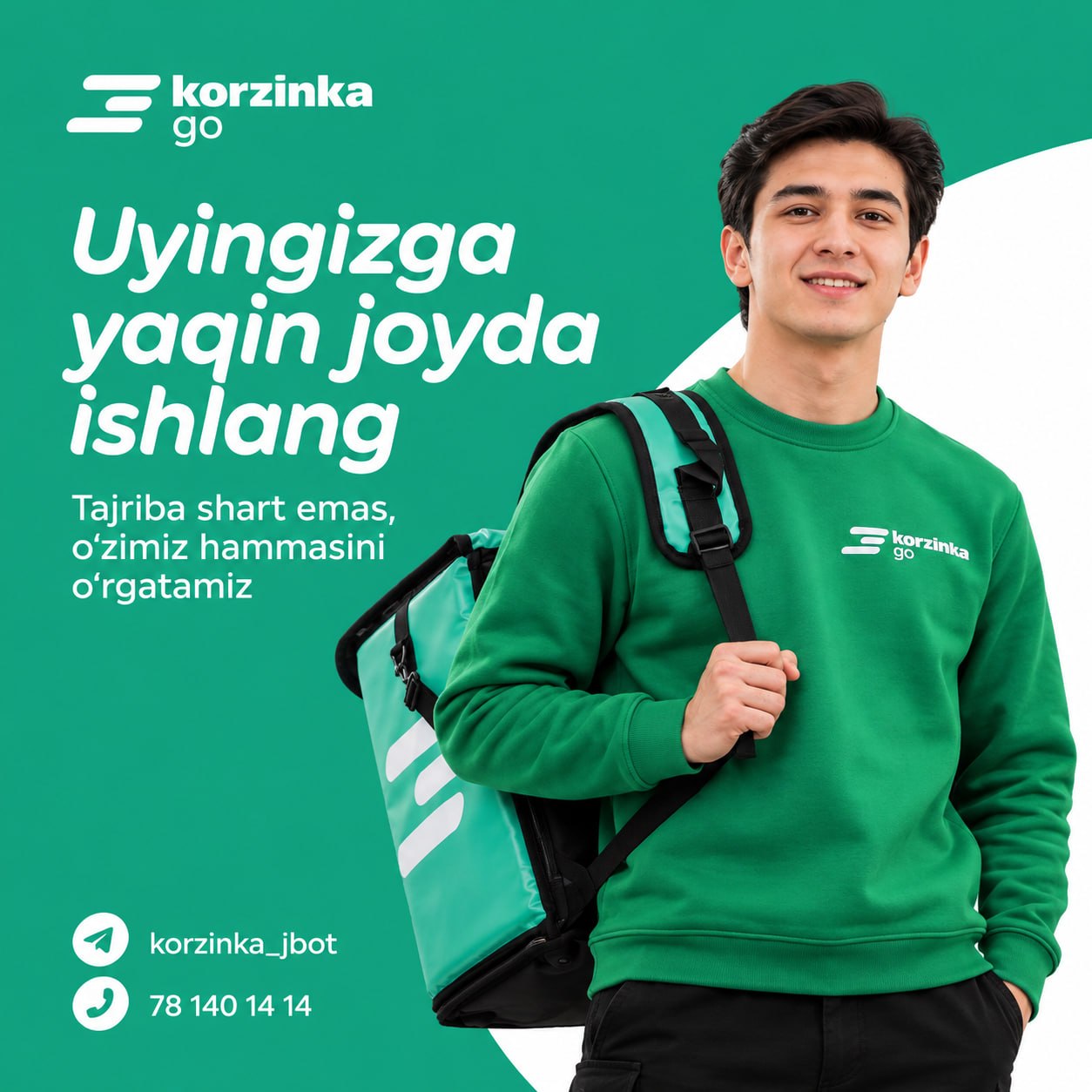 Korzinka Go jamoasiga ishga taklif qilamiz