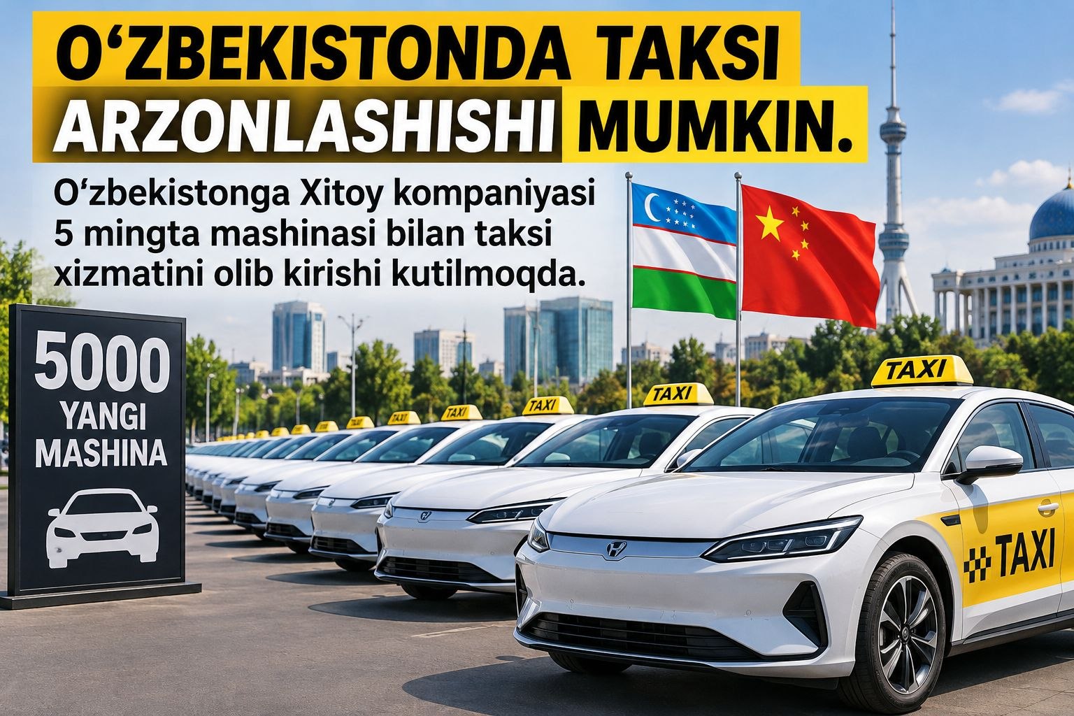 Oʻzbekistonga Xitoy kompaniyasi ta mashinasi bilan