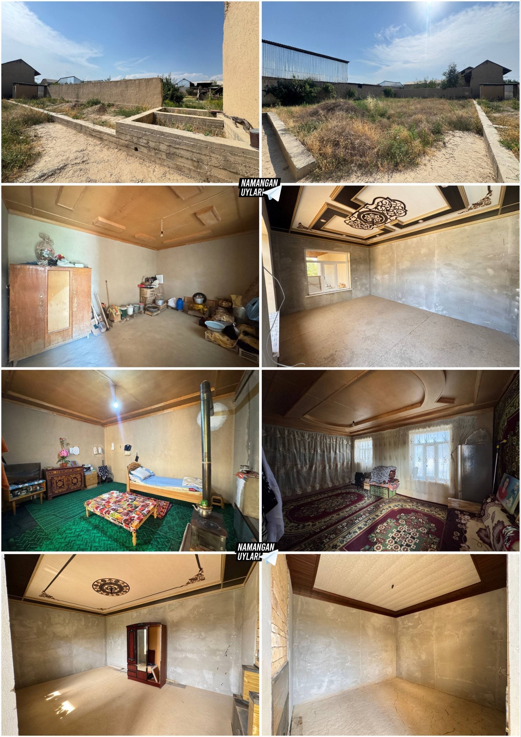 Iskovotda 6 xonali hovli — 8 sotix, gaz, suv, svet
