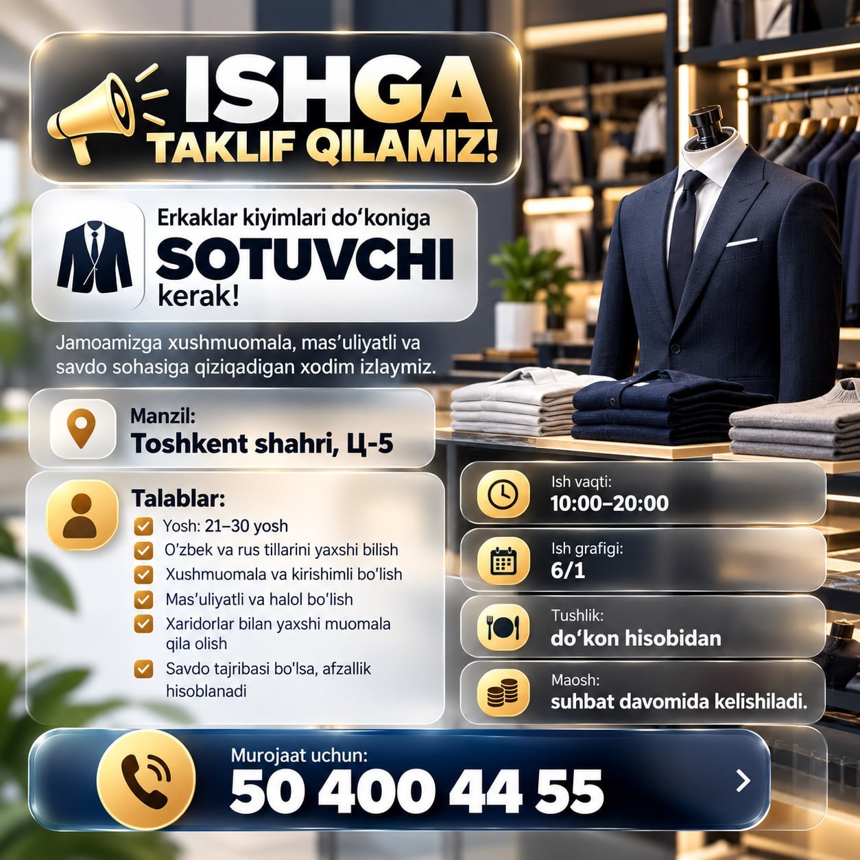 ISHGA TAKLIF QILAMIZ