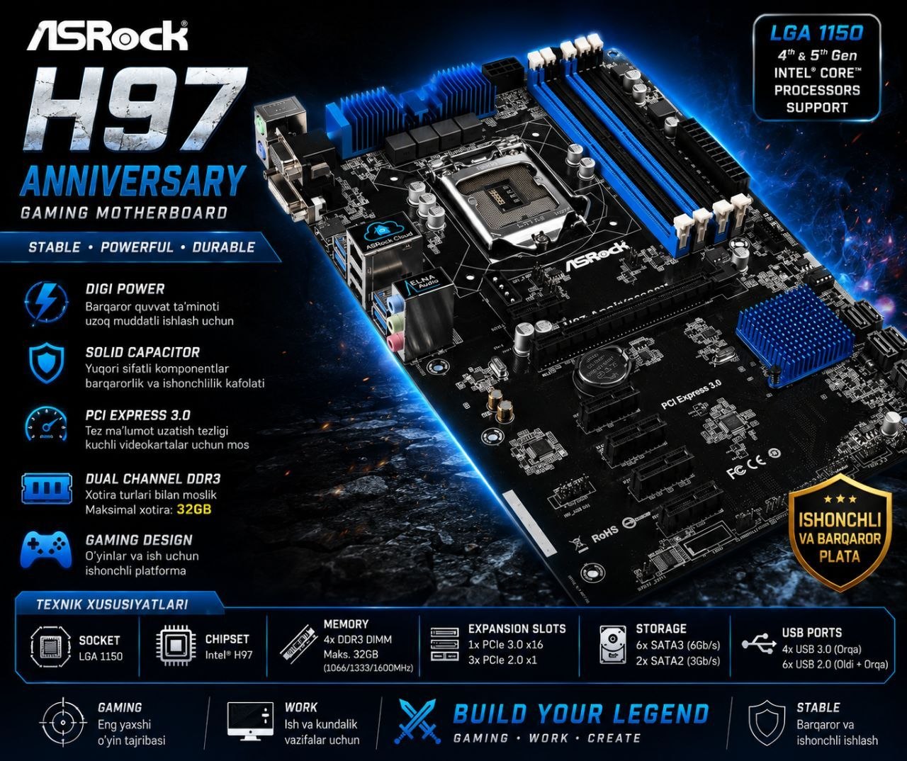 AsRock H97 Anniversary — sifatli plata