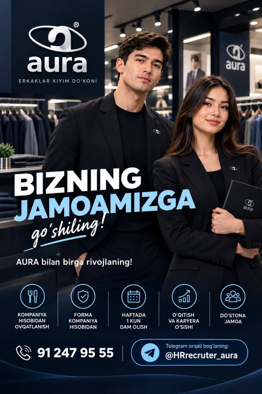 Erkaklar kiyimlari gipermarketi AURA uchun sotuvchi