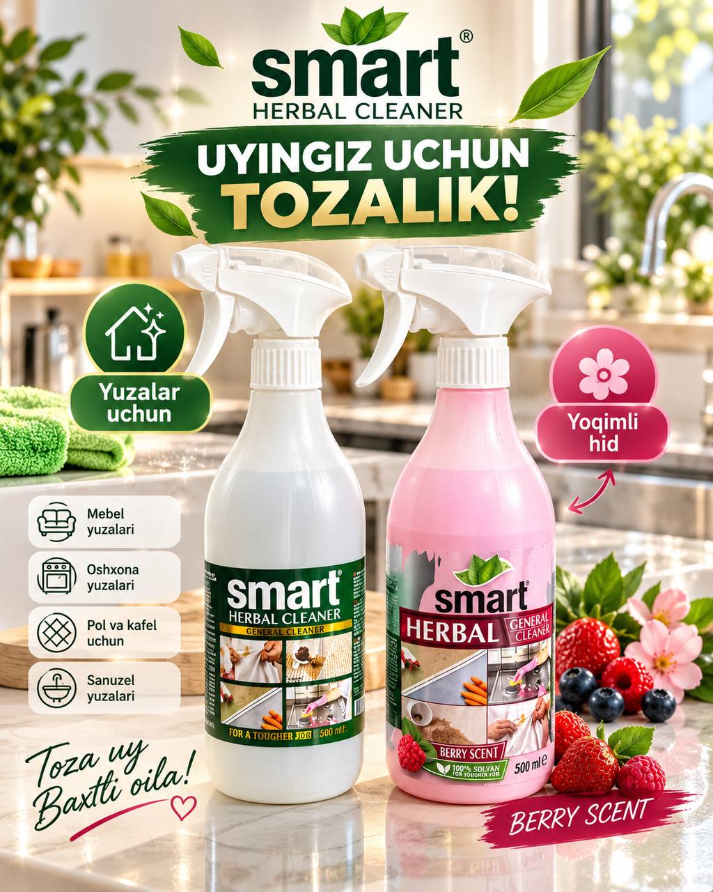 Mebel oshxona pol va boshqa yuzalarni tozalash uchun