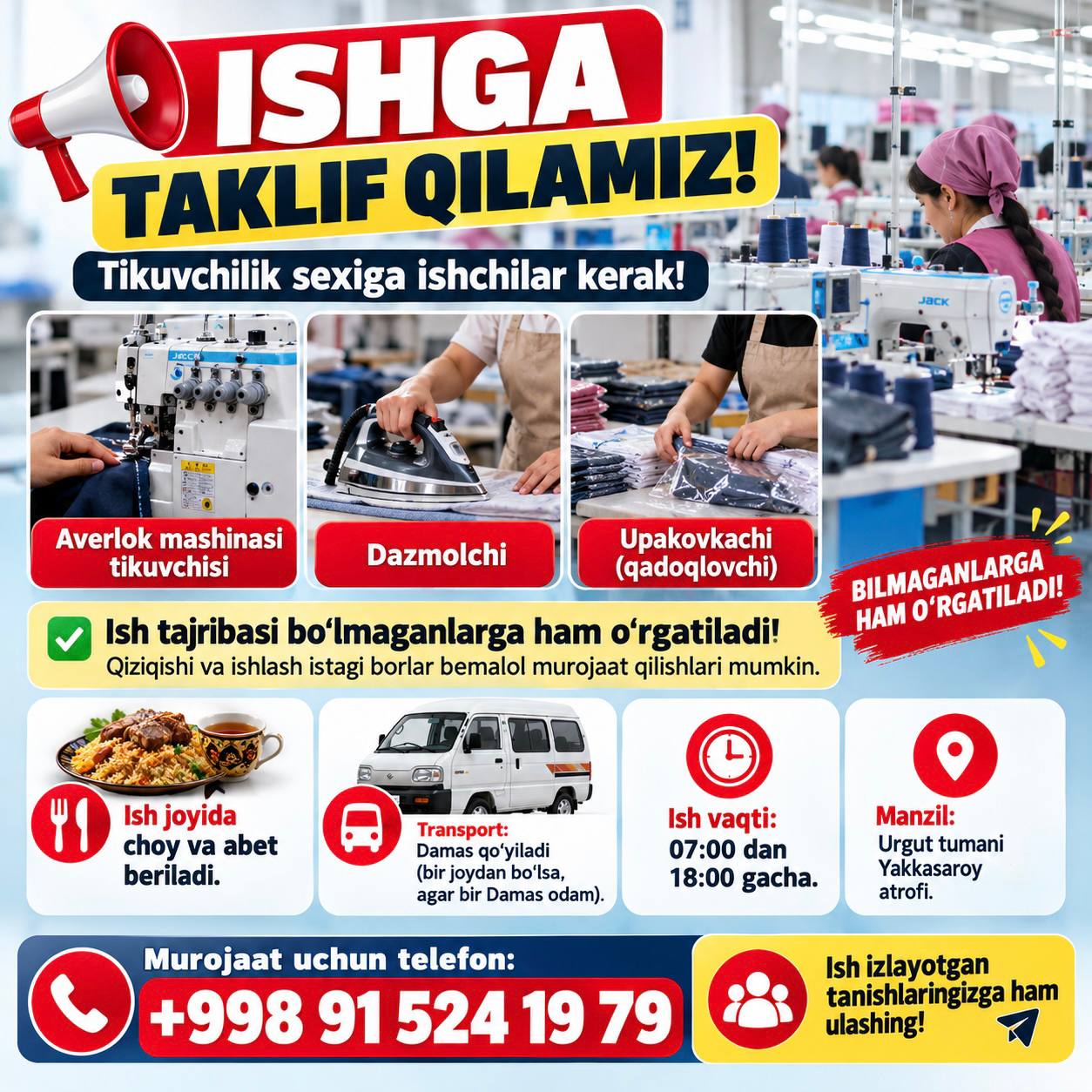 ISHGA TAKLIF QILAMIZ