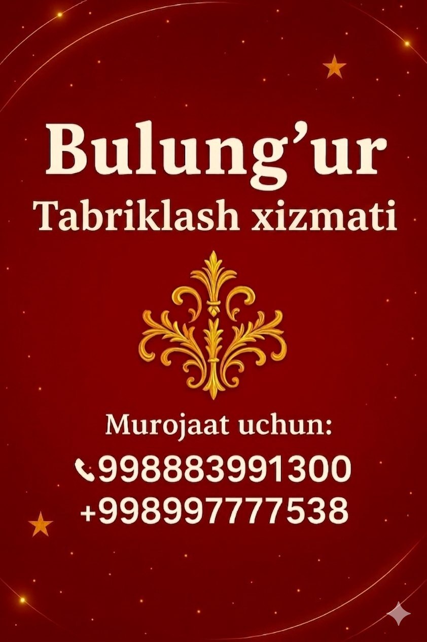 Bizning quyidagi xizmatlarimiz