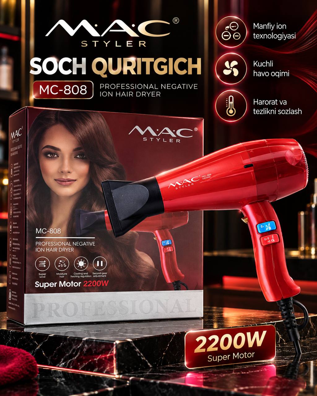 M·A·C Styler MC-808 — professional soch quritgichi