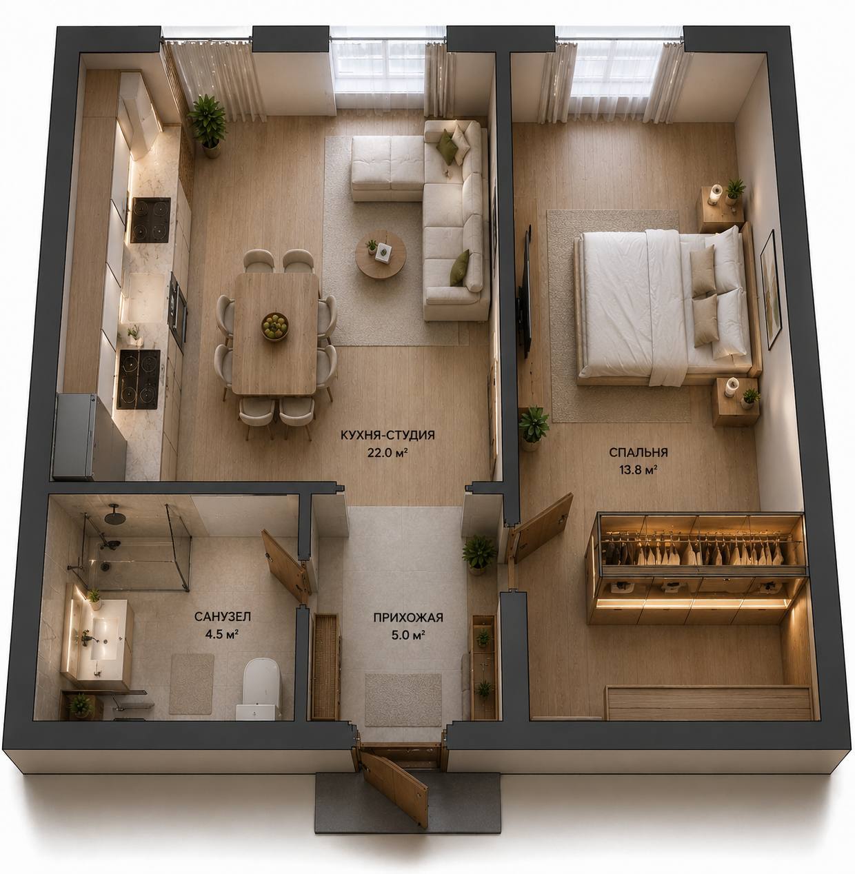 2-х комнатная квартира Darkhan Residence