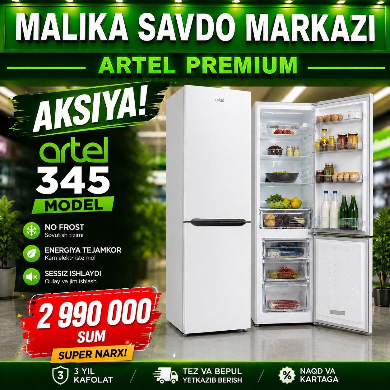 Yetkazib berish xizmati mavjud