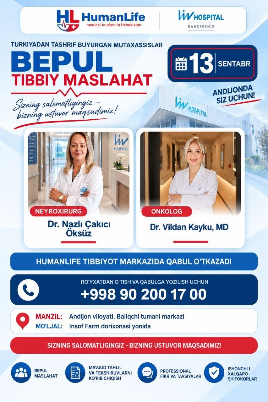 Turkiyadan tashrif buyurayotgan Professor Shifokorlar