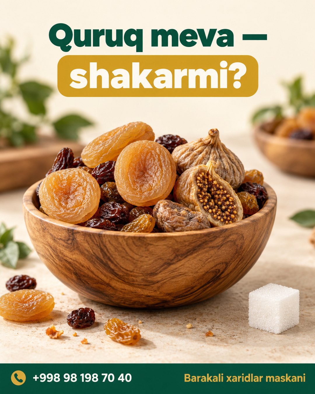 "Quruq meva — bu shunchaki shakar" — rostmi