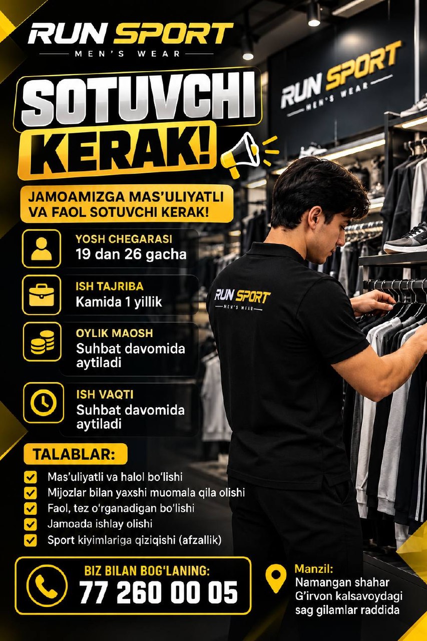 RUN SPORT — SOTUVCHI KERAK