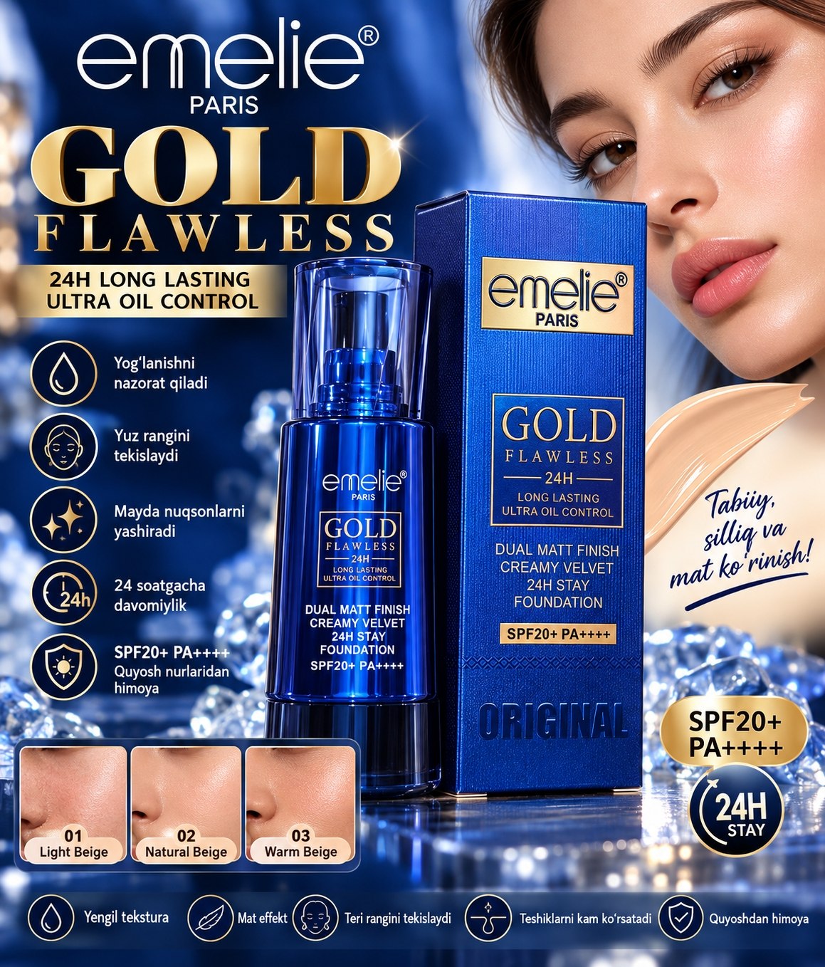 Emelie Paris Gold Flawless tonal krem
