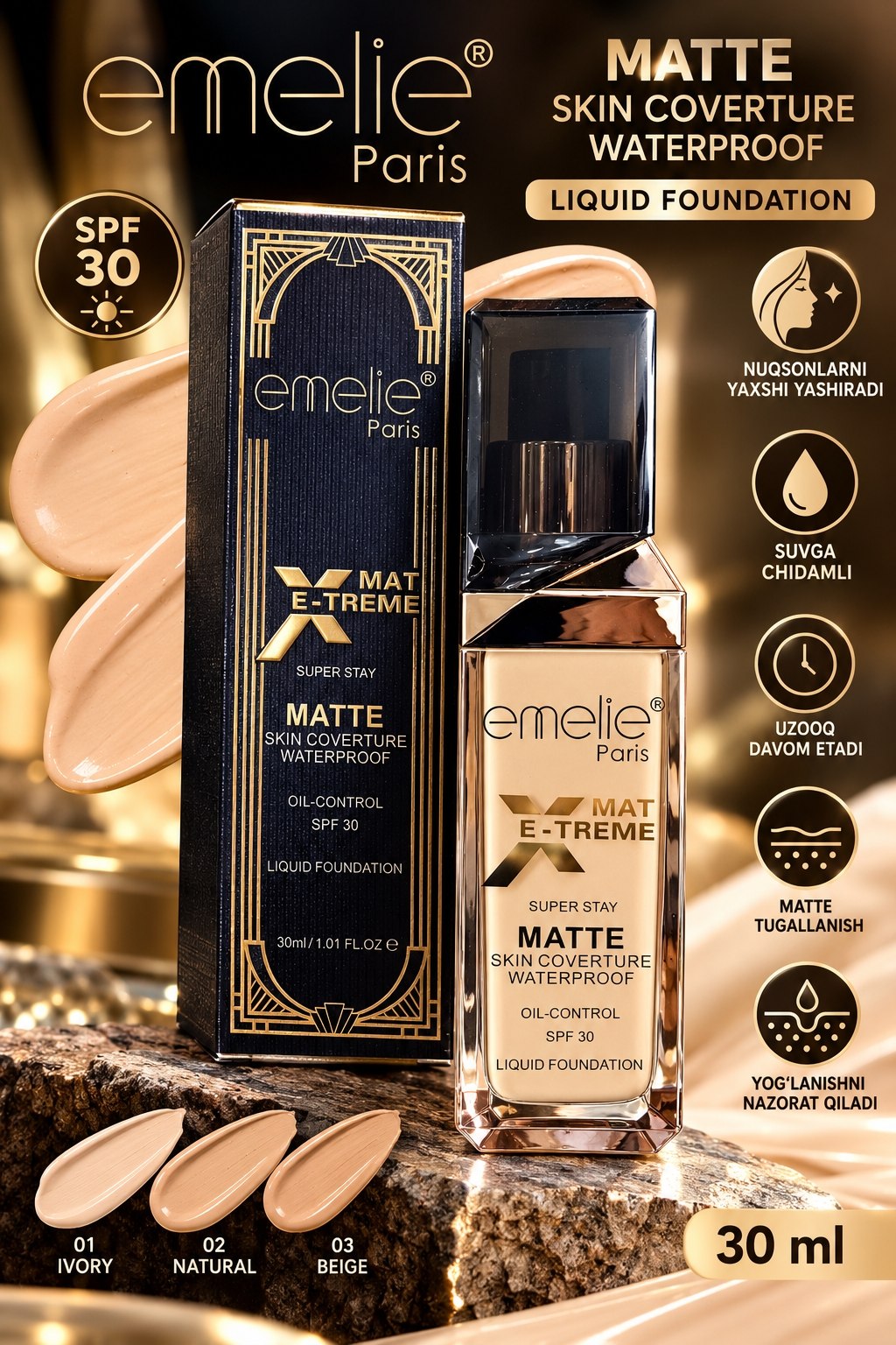 Emelie Paris MAT E-TREME Matte tonal kremi