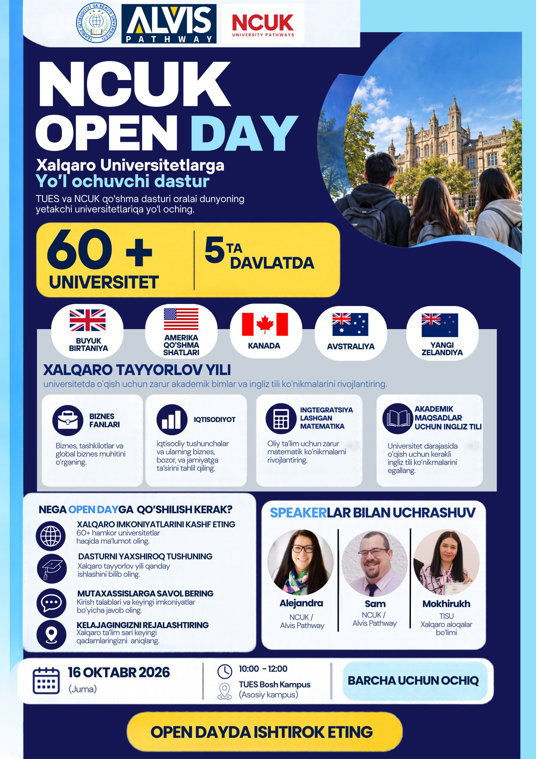 NCUK OPEN DAY — XALQARO TA’LIM SARI ILK QADAM