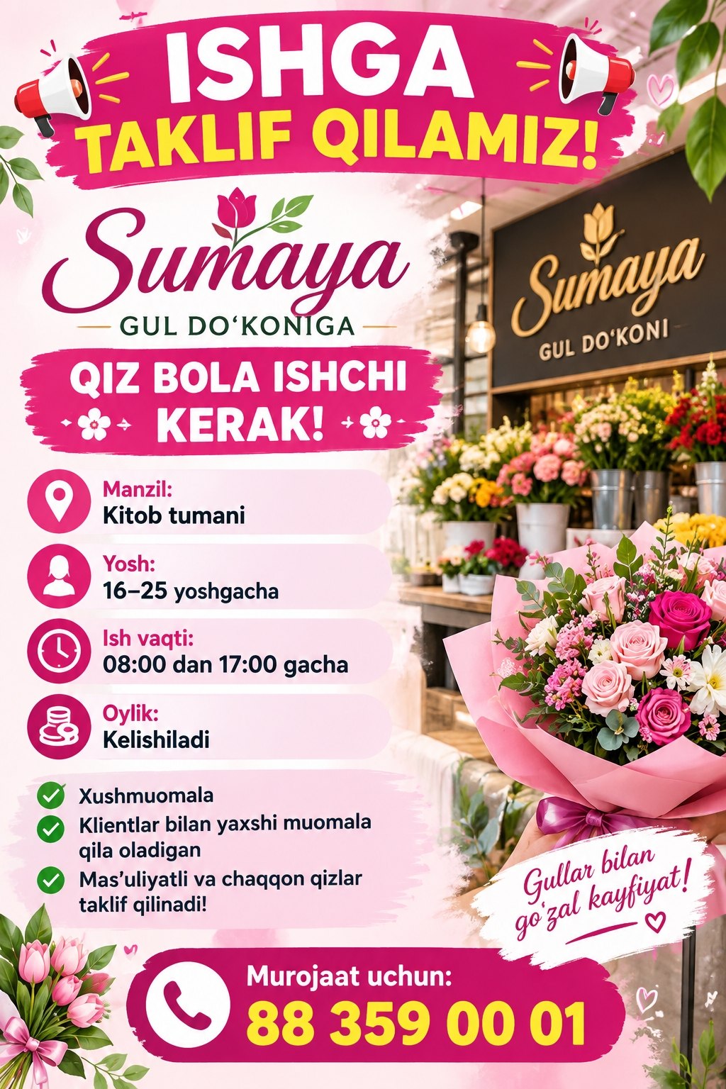 ISHGA TAKLIF QILAMIZ